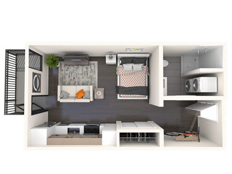 Floor plan for studio, 1 bath, 426 sqft